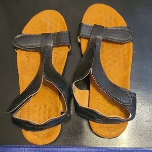 Black and Tan Sandals